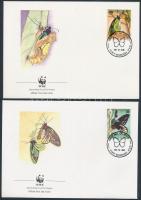 Queen Alexandre butterflies set on 4 FDC, Alexandra királyné pillangó sor 4 FDC