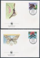 Queen Alexandre butterflies set on 4 FDC Alexandra királyné pillangó sor 4 FDC