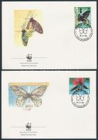 Queen Alexandra butterflies set on 4 FDC Alexandra királyné pillangó sor 4 FDC