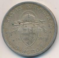 1938. 5P Ag "Szent István" T:2- patina Adamo P8.1