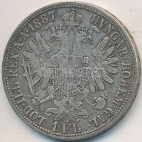 Ausztria 1887. 1Fl Ag "Ferenc József" T:3 Austria 1887. 1 Florin Ag "Franz Joseph" C:F