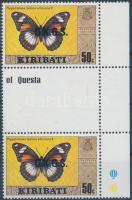 Official stamp margin sheet-centered pair with watermark, Hivatalos bélyeg ívszéli ívközéprészes pár vízjellel