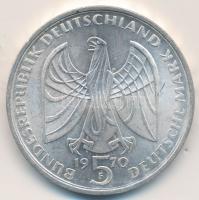 NSZK 1970F 5M Ag "Beethoven" T:1-,2 GFR 1970F 5 Mark Ag "Betthoven" C:AU,XF