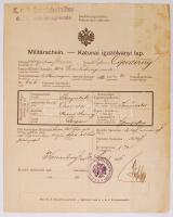 1902 Vasúti hadtest katonai igazolványi lap / Military document for railroad company