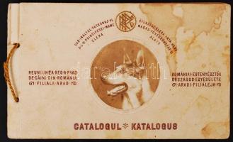 cca 1925 Romániai Ebtenyésztők Országos Egyesületének Aradi filiáléja. Országos eb-kiállítás, rendőreb- és műkotorékverseny katalógusa / cca 1925 Association of the Romanian Dog-breeders. Picture catalogue of a competeition with pictures 34p.