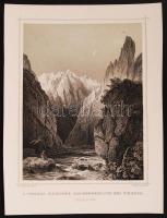 cca 1840 Ludwig Rohbock: Tordai hasadék acélmetszet / Turda in Transylvania steel-engraving 16x21 cm