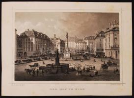 cca 1840 Ludwig Rohbock: Bécs udvar acélmetszet / Wien steel-engraving 16x21 cm