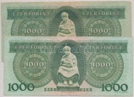 1983. 1000Ft "A" + 1996. 1000Ft "F" T:III,III-