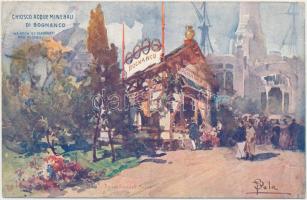 1906 Milan, Milano, Esposizione; chiosco acque minerali di Bognanco / expo, Bognanco mineral water pavilion, artist signed (EK)