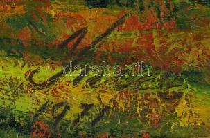 Olvashatatlan jelzéssel: Pirkadat a völgyben. Olaj, karton, keretben, 34×49 cm