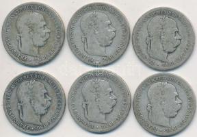 Ausztria 1893-1897. 1K Ag (6x) T:3
Austria 1893-1897. 1 Corona Ag (6x) C:F