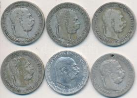 Ausztria 1893-1914. 1K Ag (6x) T:2-,3 egyiken ly.
Austria 1893-1914. 1 Corona Ag (6x) C:2-,F one is ...