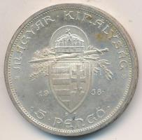 1938. 5P Ag "Szent István" T:2  Adamo P8.1