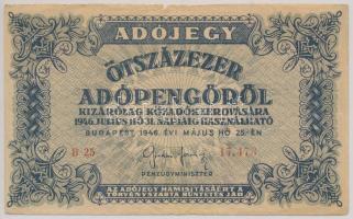 1946. 500.000AP "amelynek" hátlapi szöveggel T:III,III-