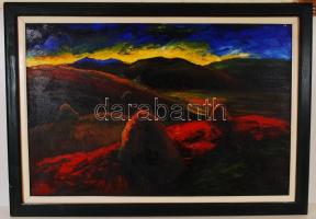 Olvashatatlan jelzéssel: Szénabálák. Olaj, vászon, keretben, 65×100 cm