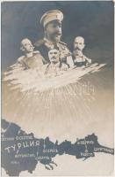 The First Balkan War; Ferdinand I of Bulgaria, George I of Greece, Nikola I of Montenegro and Peter I of Serbia.