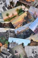 200 db RÉGI külföldi és magyar városképes lap (német, cseh) és motívumlap; vallás, hajó, üdvözlő, művész, folklór, hölgyek, gyerekek, virág és erotika / 200 old foreign and Hungarian town-view postcards (German, Czech) and motive cards; religous, ship, greeting, art, folklore, ladies, children, flower and erotic