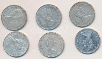 Kanada 1967. 10c Ag (6x) T:2,2- Canada 1967. 10 Cents Ag (6x) C:XF,VF Krause KM#67