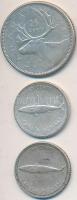 Kanada 1967. 10c Ag (2x) + 1964. 25c Ag T:2,2- Canada 1967. 10 Cents Ag (2x) + 1964. 25 Cents Ag C:XF,VF
