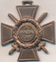 1941. "Tűzkereszt I. fokozata" bronzozott cink kitüntetés mellszalag nélkül T:2 Hungary 1941. "Hungarian Fire Cross 1st class" brass-plated zinc decoration without ribbon C:XF NMK 443