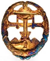 ~1940. "Csapattiszti jelvény" zománcozott kitüntető jelvény jelzés nélkül, dísztokban T:2 ...