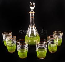 Szörpös készlet, homok fújt díszítéssel, hibátlan