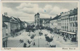 Gyöngyös, Hanisz Imre tér, Hungária Nagyszálloda, Szent Bertalan templom (kis szakadás / small tear)