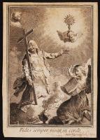 cca 1800 Szentkép rézmetszet / Holy card etching 11x16 cm