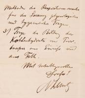 Prof. N. Zunutz (Berlin) pszichológus aláírása saját kézzel írt levelén