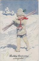 Skiing boy B.K.W.I. 3173-2 s: K. Feiertag