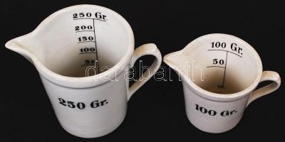 Zsolnay 2 db patikai kiöntő, kisebb jelzés nélkül, hibátlan, jelzett, m:7 és10 cm