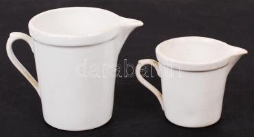 Zsolnay 2 db patikai kiöntő, kisebb jelzés nélkül, hibátlan, jelzett, m:7 és10 cm