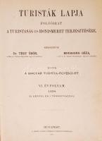 1894 Turisták lapja komplett évfolyama korabeli félvászon kötésben. 33 képpel és egy térképvázlattal. (Egy lap kijár, egy elsavasodott)