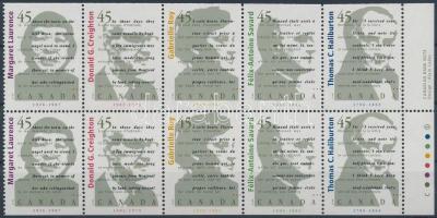 Írók bélyegfüzetlap, Writers stamp-booklet sheet