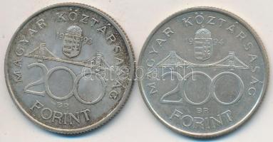 1993-1994. 200Ft Ag (2x) "MNB" + "Deák" T:2