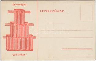 Kercseliget, Maár Gyula kastélya, hátoldalon kercseligeti gyártmány reklám