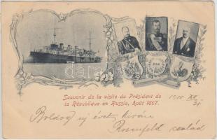 1897 Visite de President de la République en Russie / the visit of Nicholas II of Russia, steamship Art Nouveau(small tear)