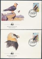 WWF Szakállas keselyű sor 4 FDC-n WWF bearded vulture set 4 FDC