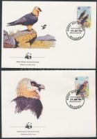 WWF Szakállas keselyű sor 4 FDC-n WWF Bearded vulture set 4 FDC