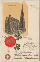 Vienna, Wien I. Stephansdom / church, seal, clover Emb. litho (EK)