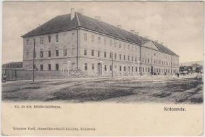 Kolozsvár, Császári és királyi közös laktanya, kiadja Schuster Emil / barracks (ázott / wet damage)
