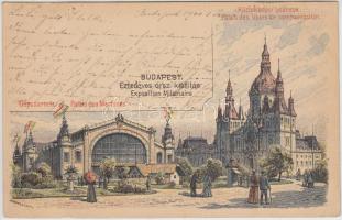 Budapest Ezredéves Országos Kiállítás, Közlekedési csarnok, Gépcsarnok, 2 Kr Ga. litho s: Morelli(EK)