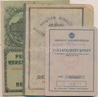 1934-1973. 3db klf Takarékbetétkönyv T:2