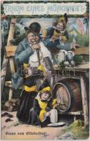 Traum Eines Münchener's, Oktoberfest, beer, dream, humour, Ottmar Zieher, Emb. (fa)