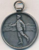 ~1930. Korcsolyázó jelzett Ag érem, szign.: S.G.A. (Scheid Ezüstáru és Éremgyár) (12.17g/0.800/30mm) T:2
