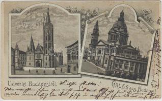 Budapest, Mátyás templom, Bazilika, Art Nouveau, litho