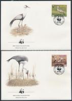 WWF Storks set 4 FDC WWF Gólyák sor 4 FDC-n