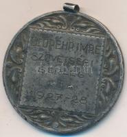 1928. "Magyar Labdarúgó Szövetség (MLSZ) / Dr. Dreher Imre szövetségi serleg I. 1927-28" jelzett labdarúgó díjérem, szign.:S.G.A. (Scheid ezüstáru és éremgyár) (18.21g/0.800/35mm) T:2- ph.