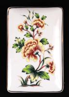 Hollóházi bonbonier, matricás, jelzett, hibátlan, 13×8 cm