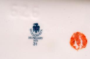 Hollóházi bonbonier, matricás, jelzett, hibátlan, 13×8 cm